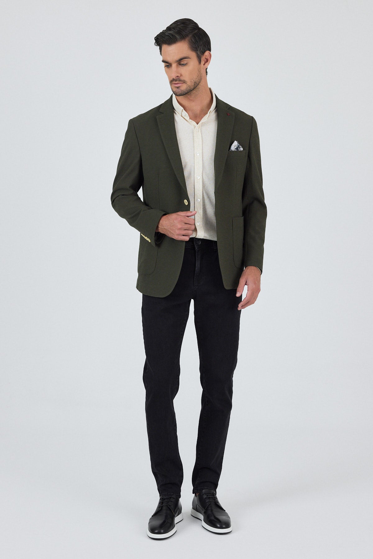 Slim-Fit Blazer - Dark Khaki