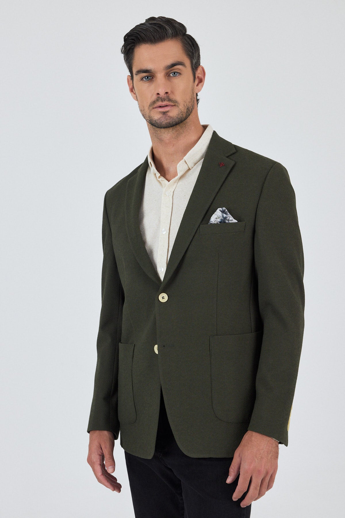Slim-Fit Blazer - Dark Khaki