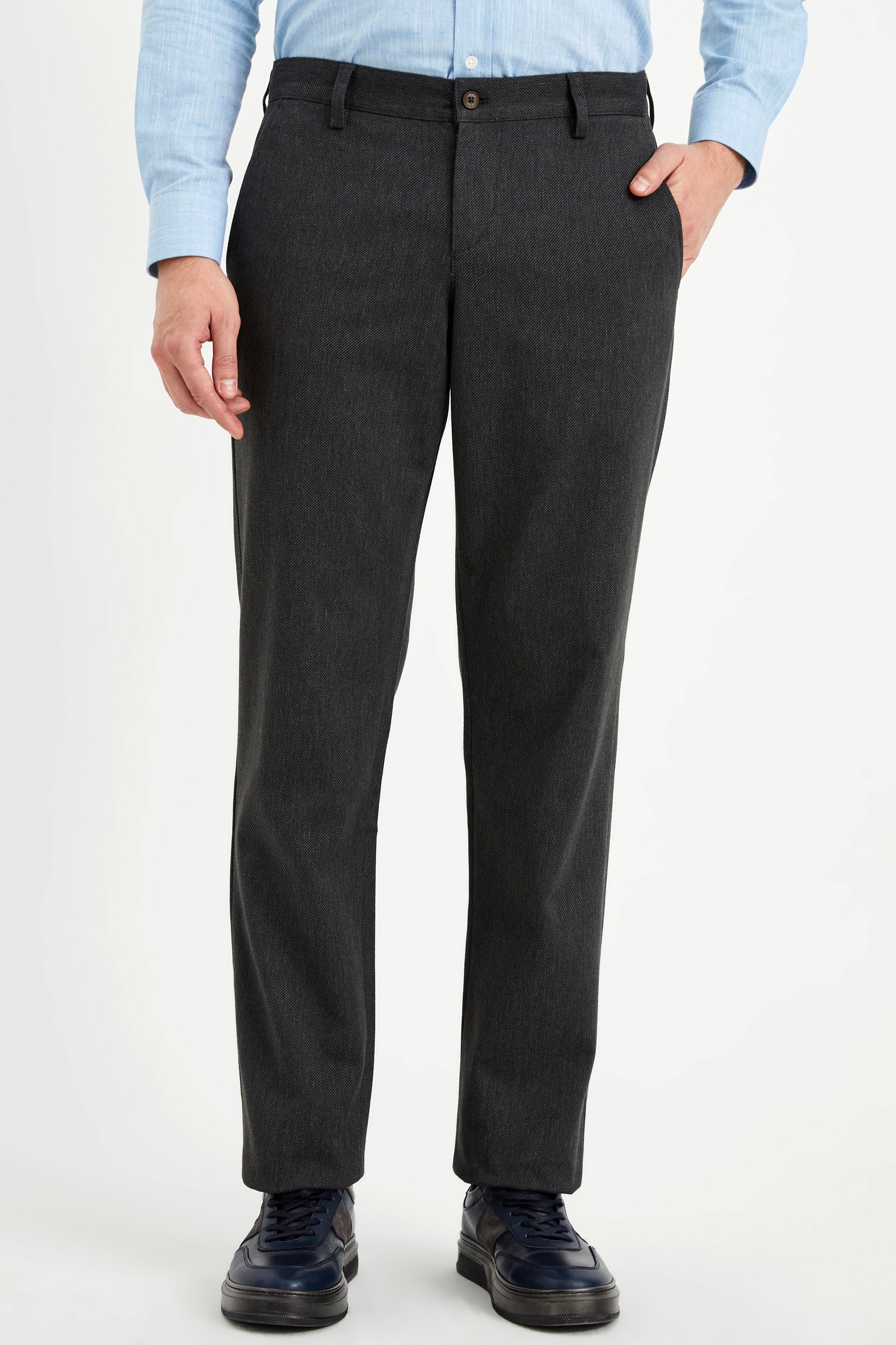 Comfort-Fit Classic Pants - Dark Grey