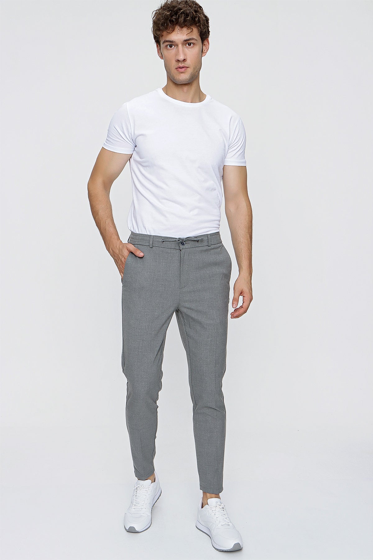 Slim-Fit Chino Pants - Dark Grey