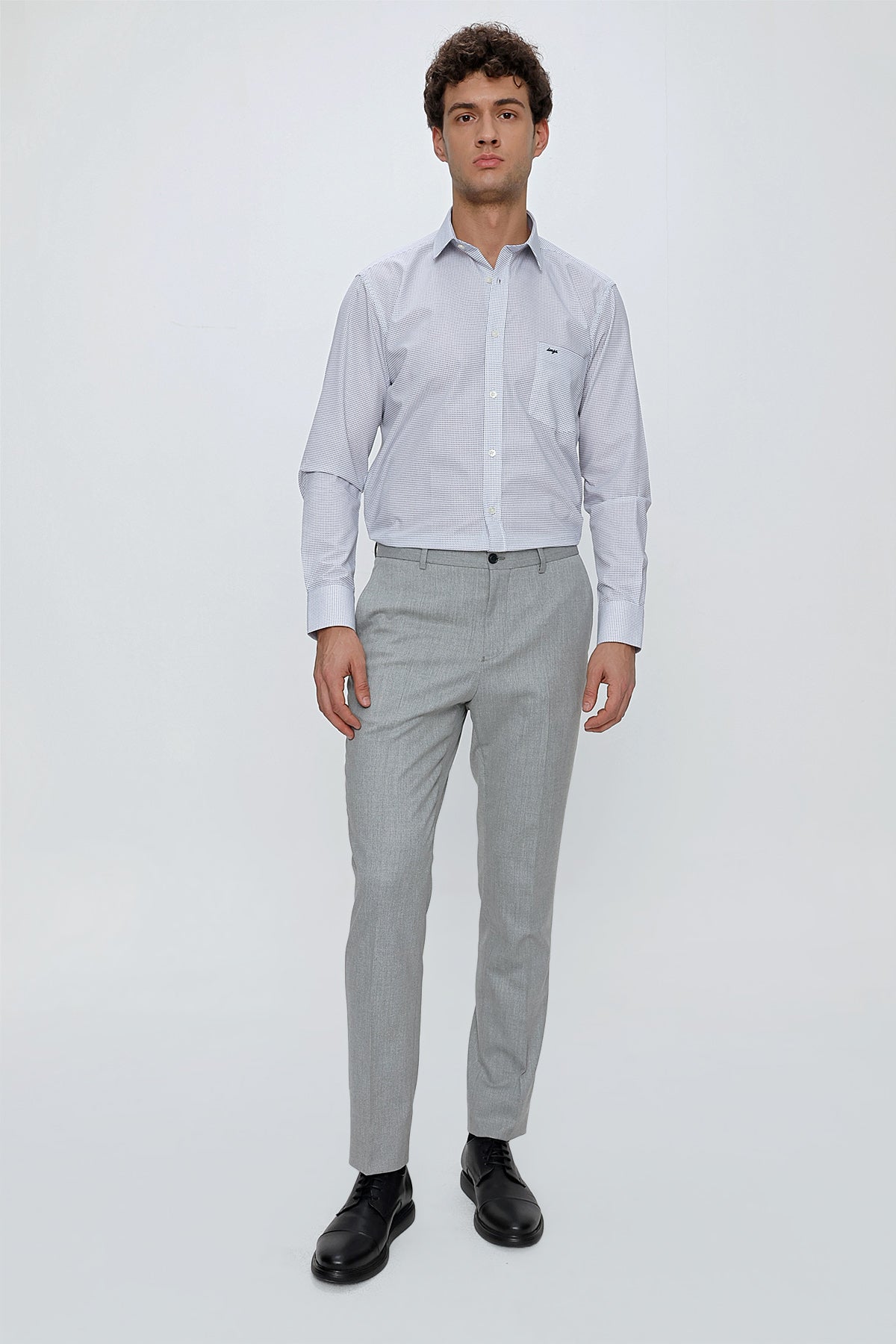 Slim-Fit Classic Pants - Light Grey