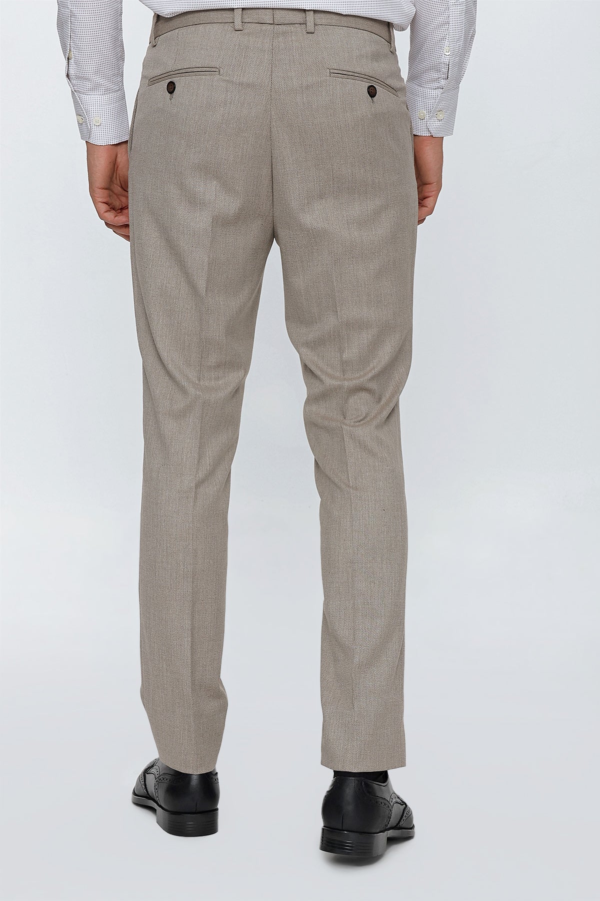 Slim-Fit Classic Pants - Beige