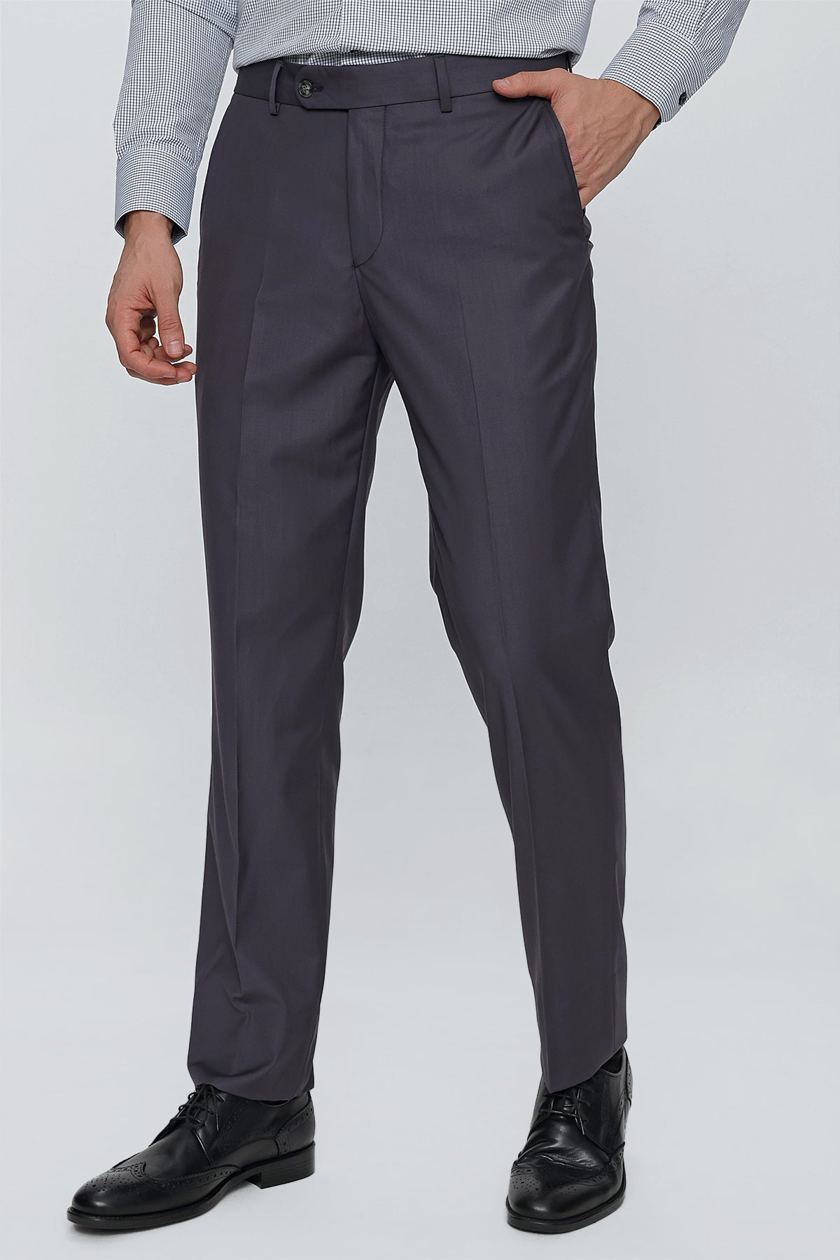 Comfort-Fit Classic Pants - Dark Grey