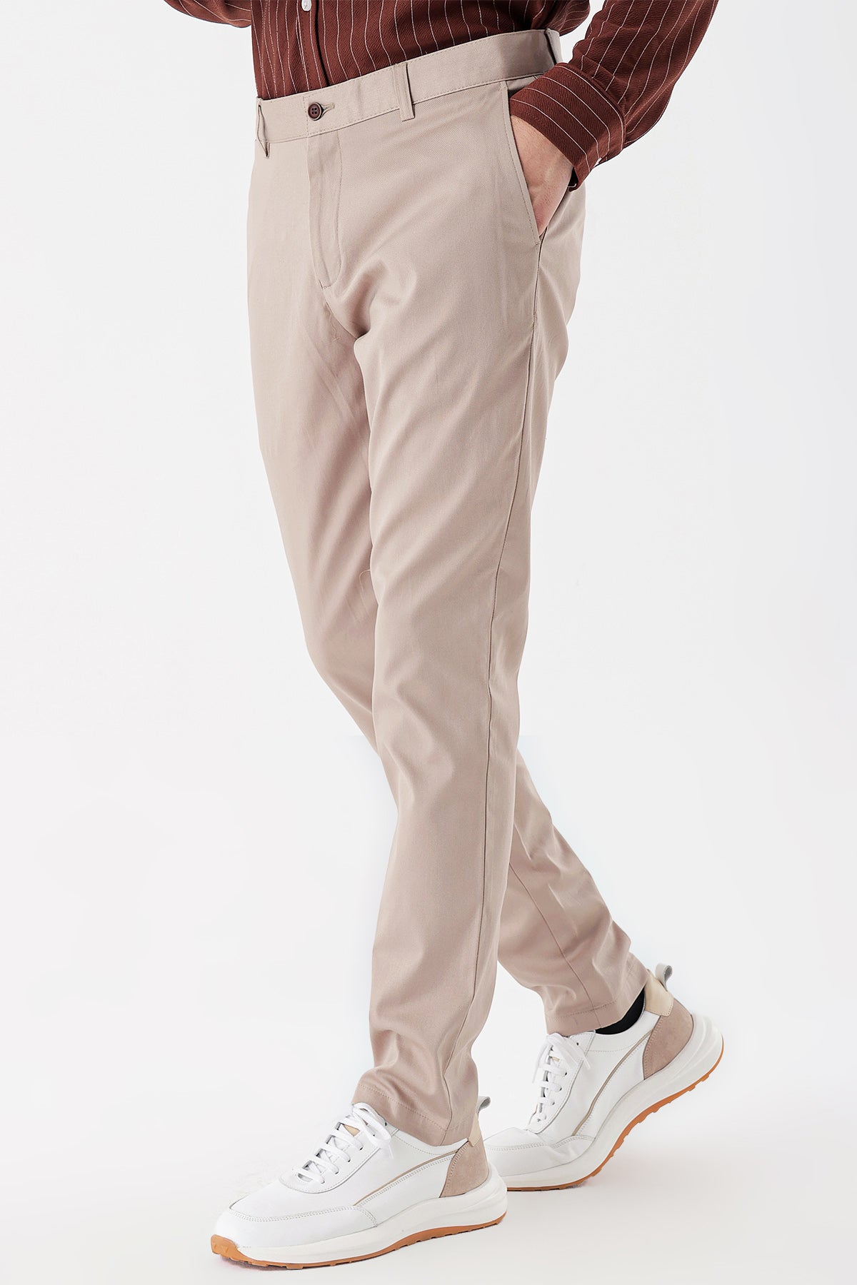 Slim-Fit Chino Pants - Light Beige