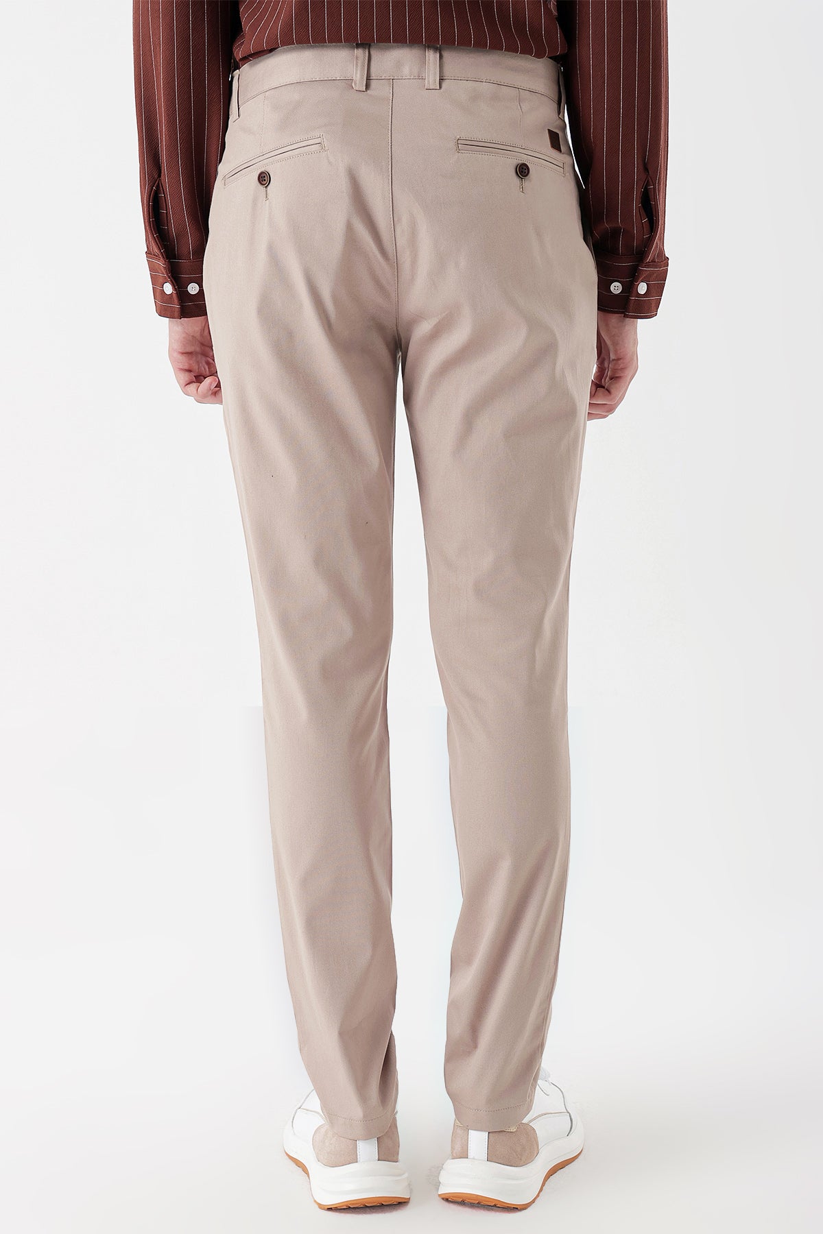 Slim-Fit Chino Pants - Light Beige