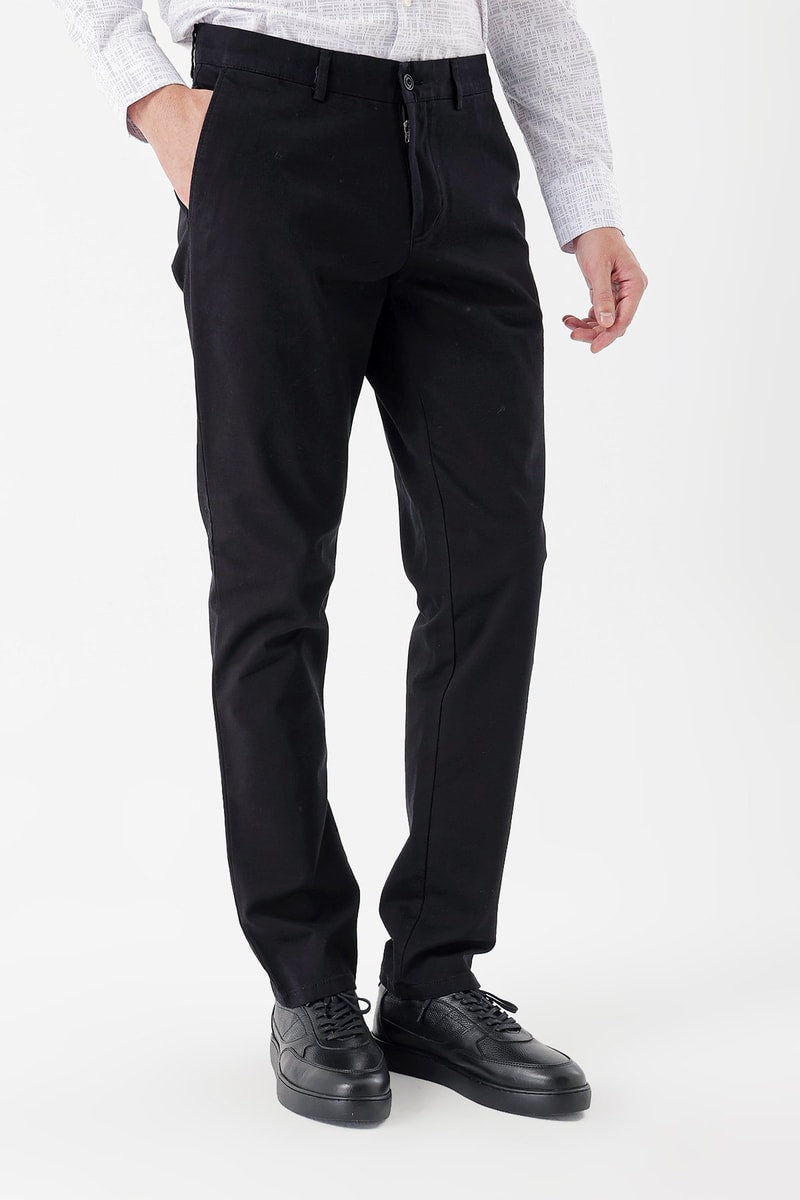 Black Comfort-Fit Chino Pants