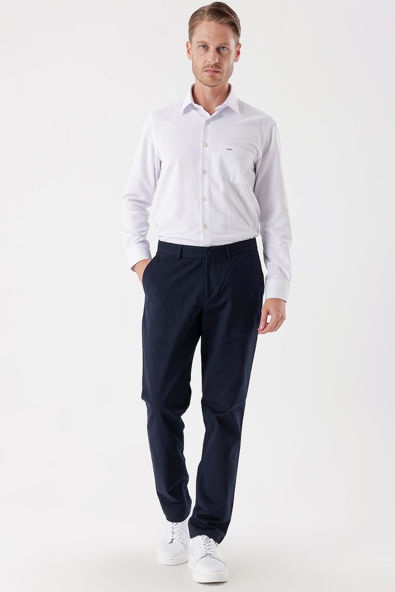 Navy Comfort-Fit Chino Pants