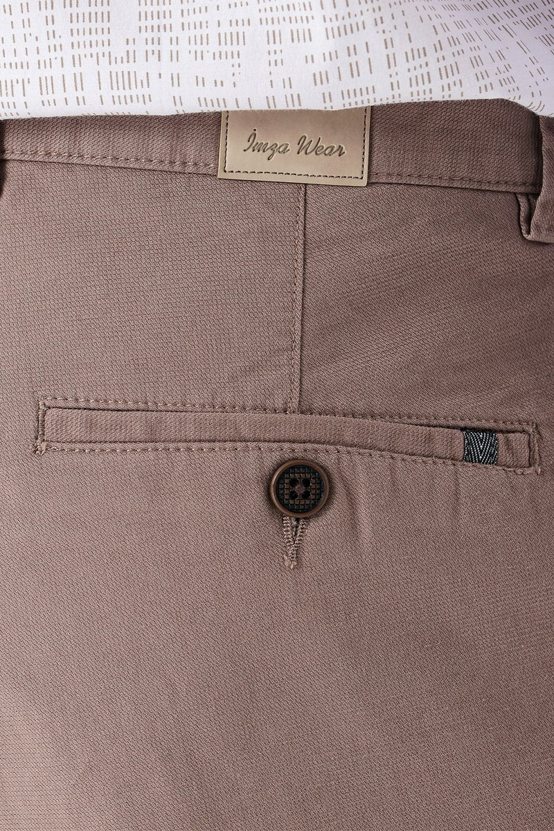 Beige Comfort-Fit Chino Pants