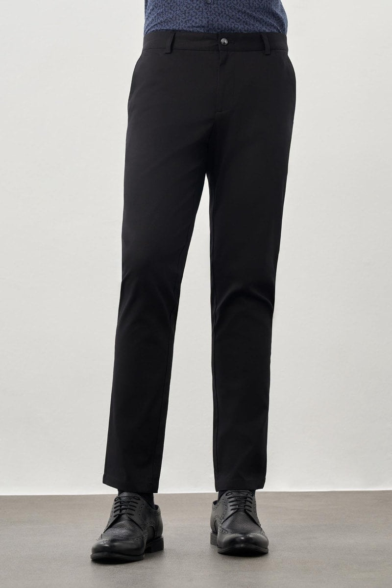 Black Slim-Fit Chino Pants