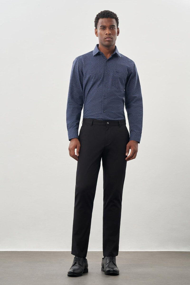 Black Slim-Fit Chino Pants