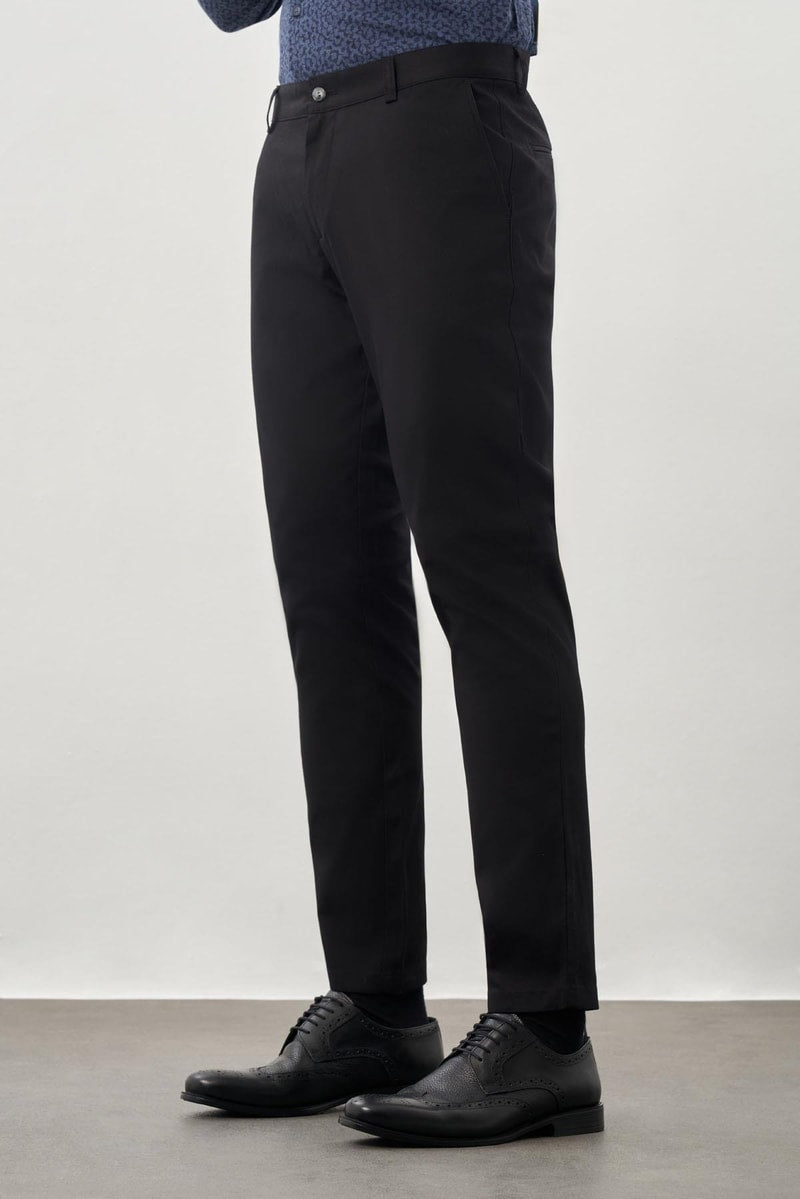 Black Slim-Fit Chino Pants