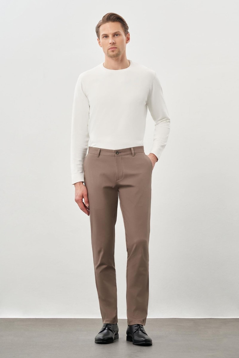 Khaki Slim-Fit Chino Pants