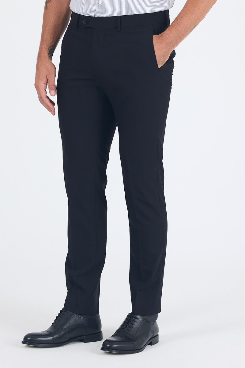 Slim-Fit Classic Pants - Black