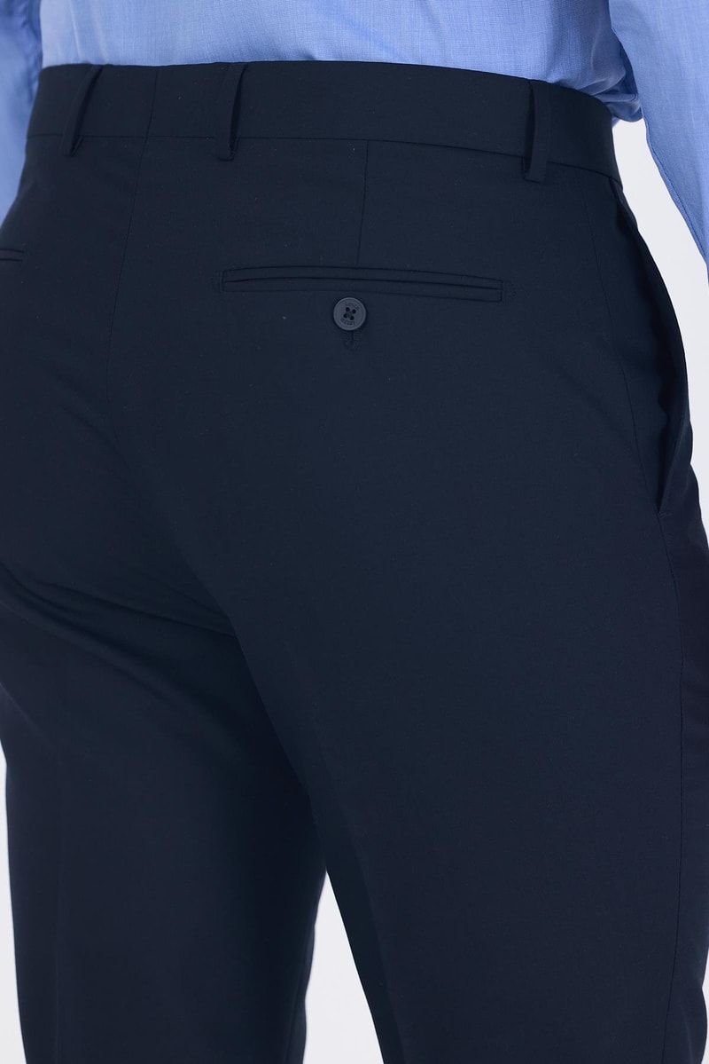 Slim-Fit Classic Pants - Navy Blue