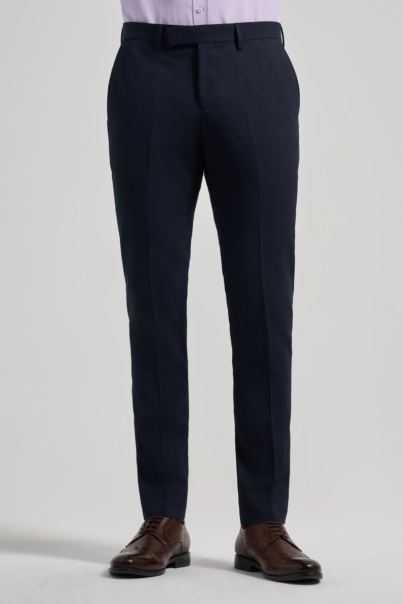 Slim-Fit Classic Pants - Navy Blue