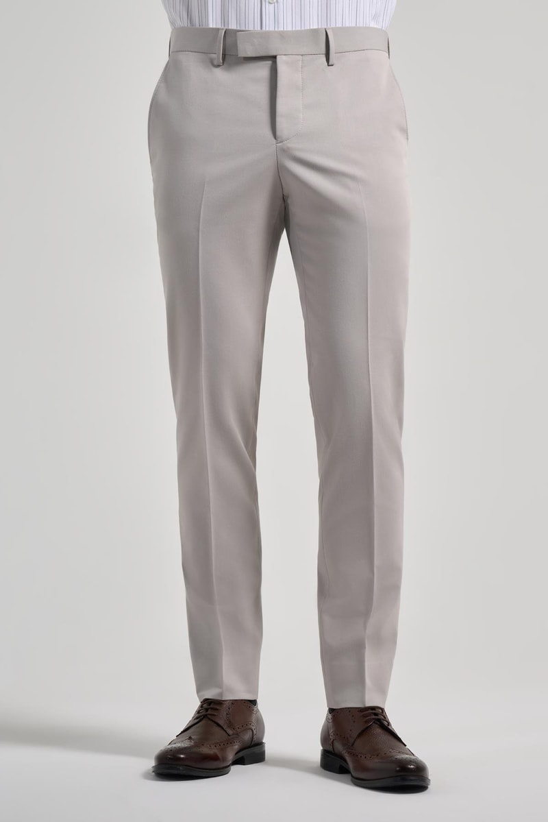 Slim-Fit Classic Pants - Light Beige