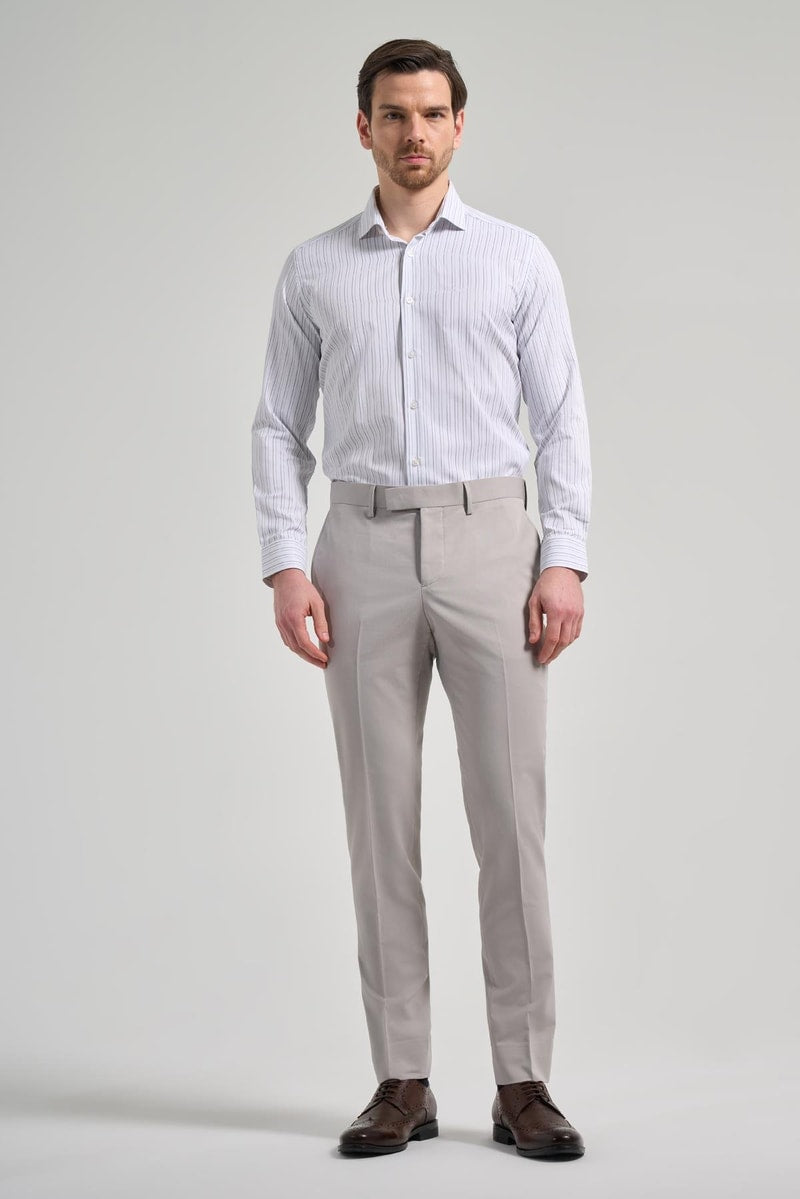 Slim-Fit Classic Pants - Light Beige