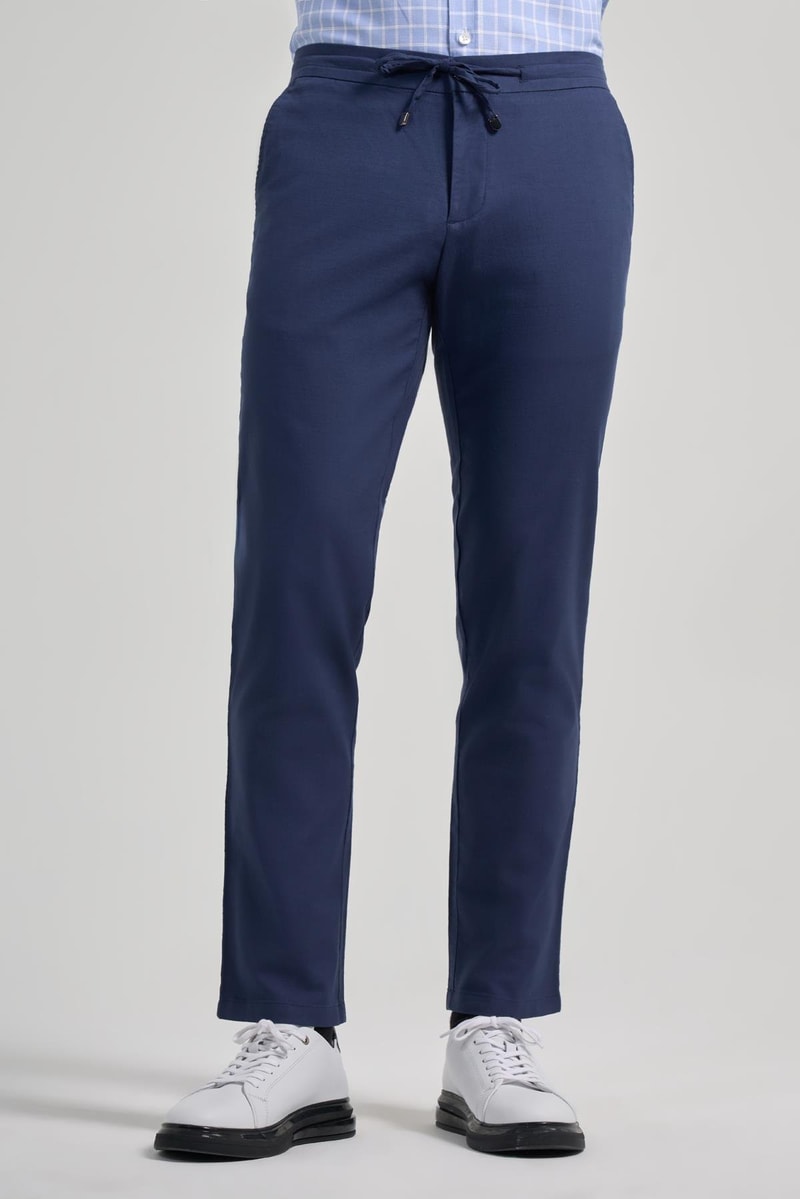 Navy Slim-Fit Jogger Pants