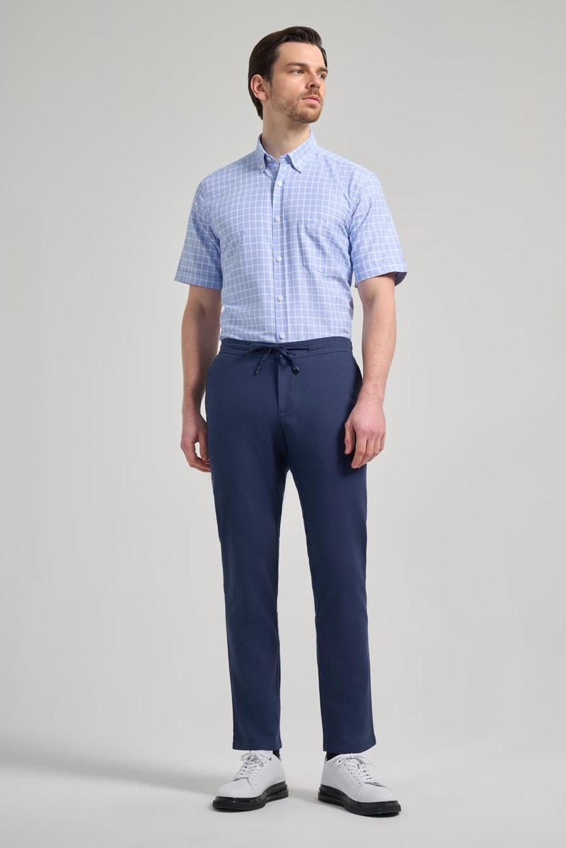 Navy Slim-Fit Jogger Pants