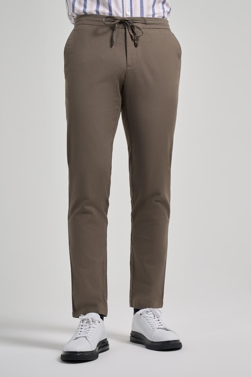 Khaki Slim-Fit Jogger Pants