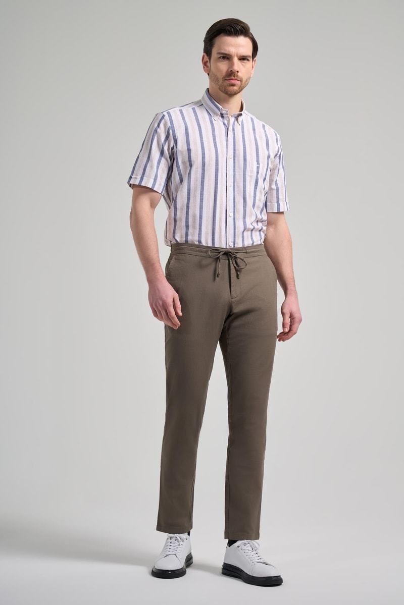 Khaki Slim-Fit Jogger Pants