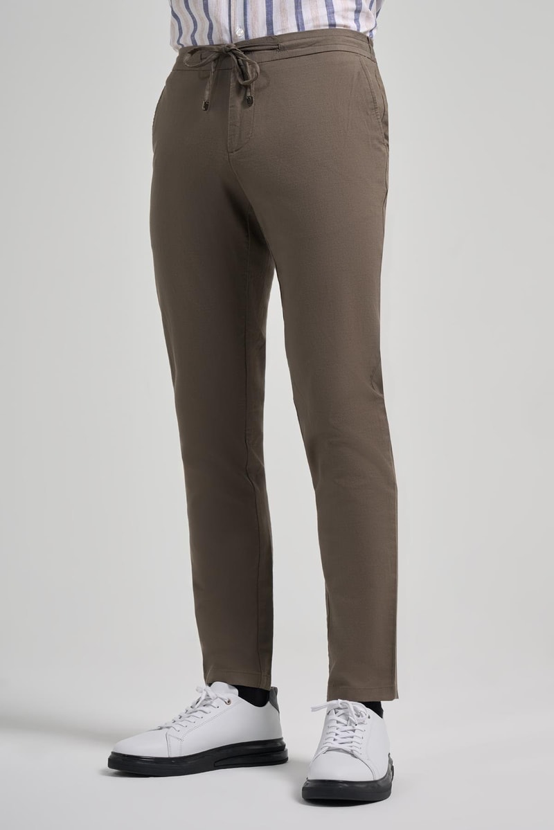 Khaki Slim-Fit Jogger Pants