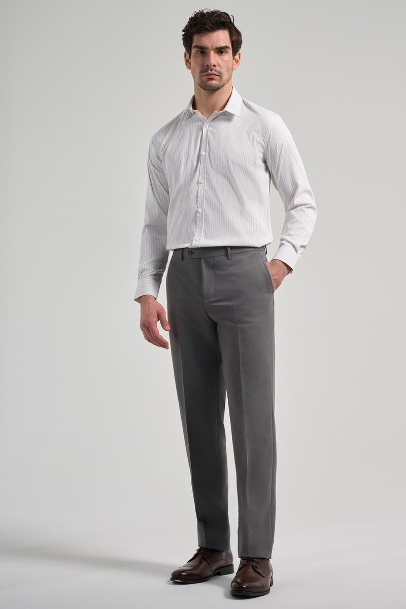 Comfort-Fit Classic Pants - Dark Grey