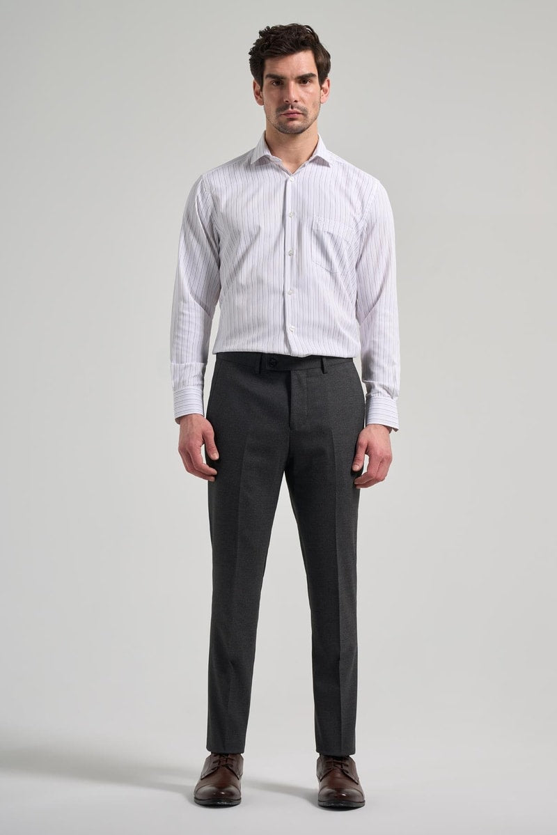 Slim-Fit Classic Pants - Black