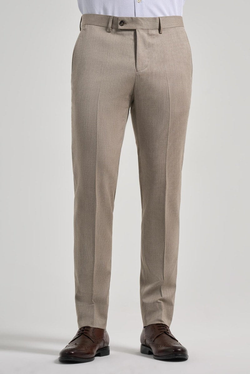 Slim-Fit Classic Pants - Beige