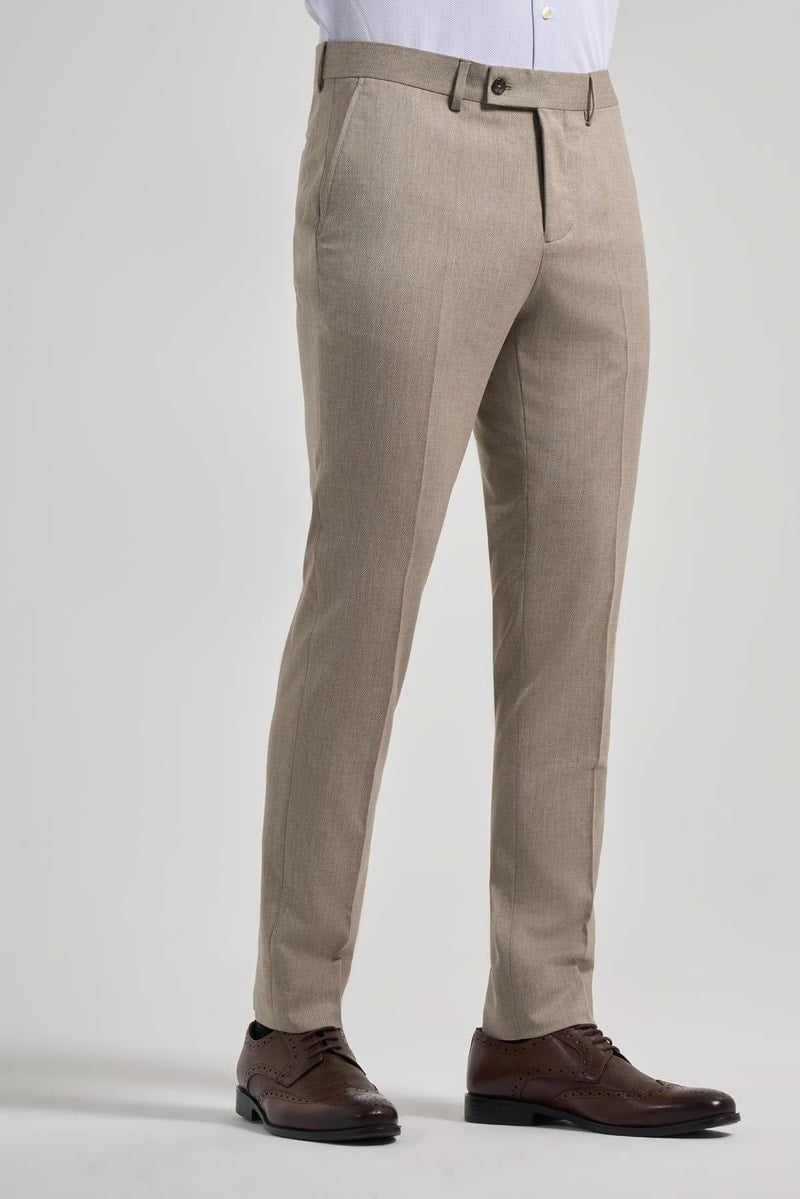 Slim-Fit Classic Pants - Beige