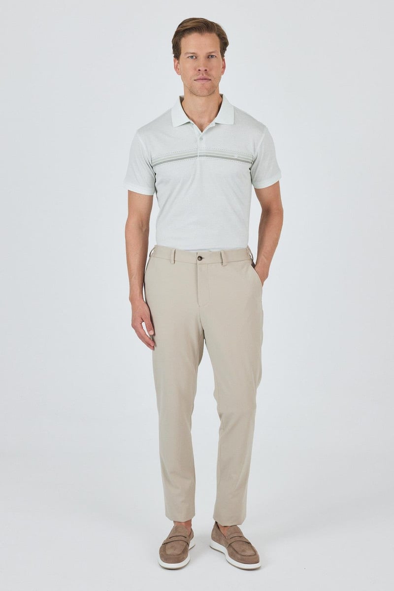 Slim-Fit Chino Pants - Beige