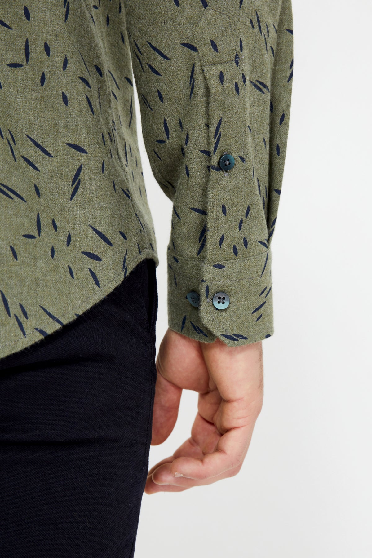 Slim-Fit Patterned Shirt - Khaki