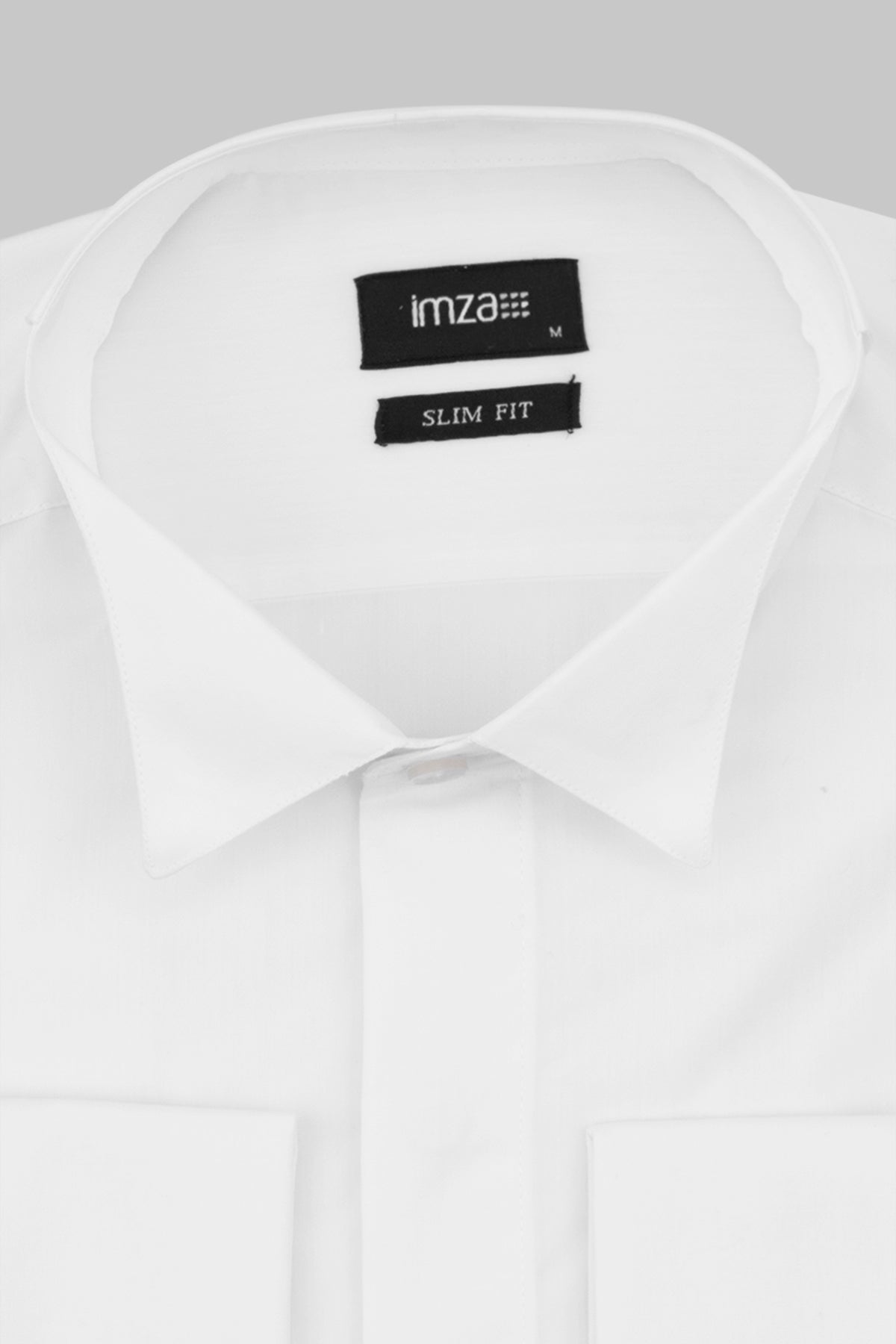 Slim-Fit Tuxedo Hidden Buttons Shirt - White