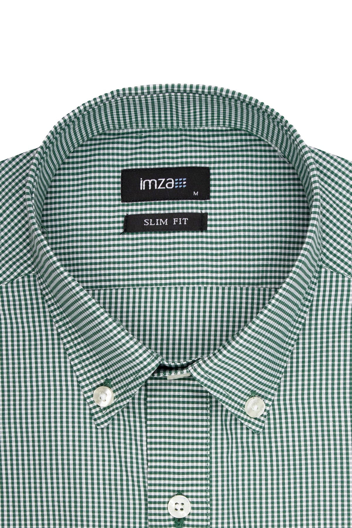 Slim-Fit Half Sleeves Check Shirt - Green