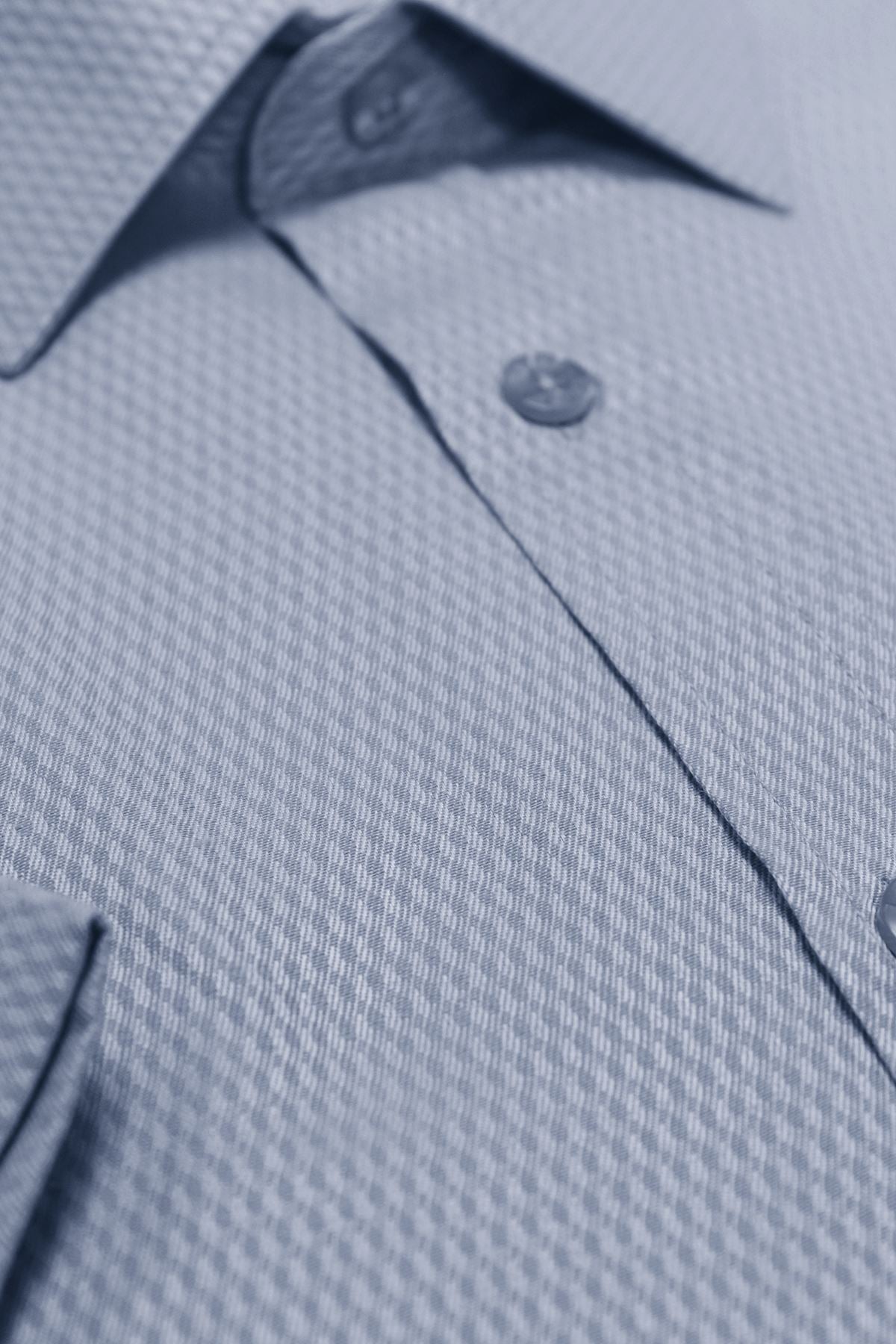 Slim-Fit Textured Classic Shirt - Blue