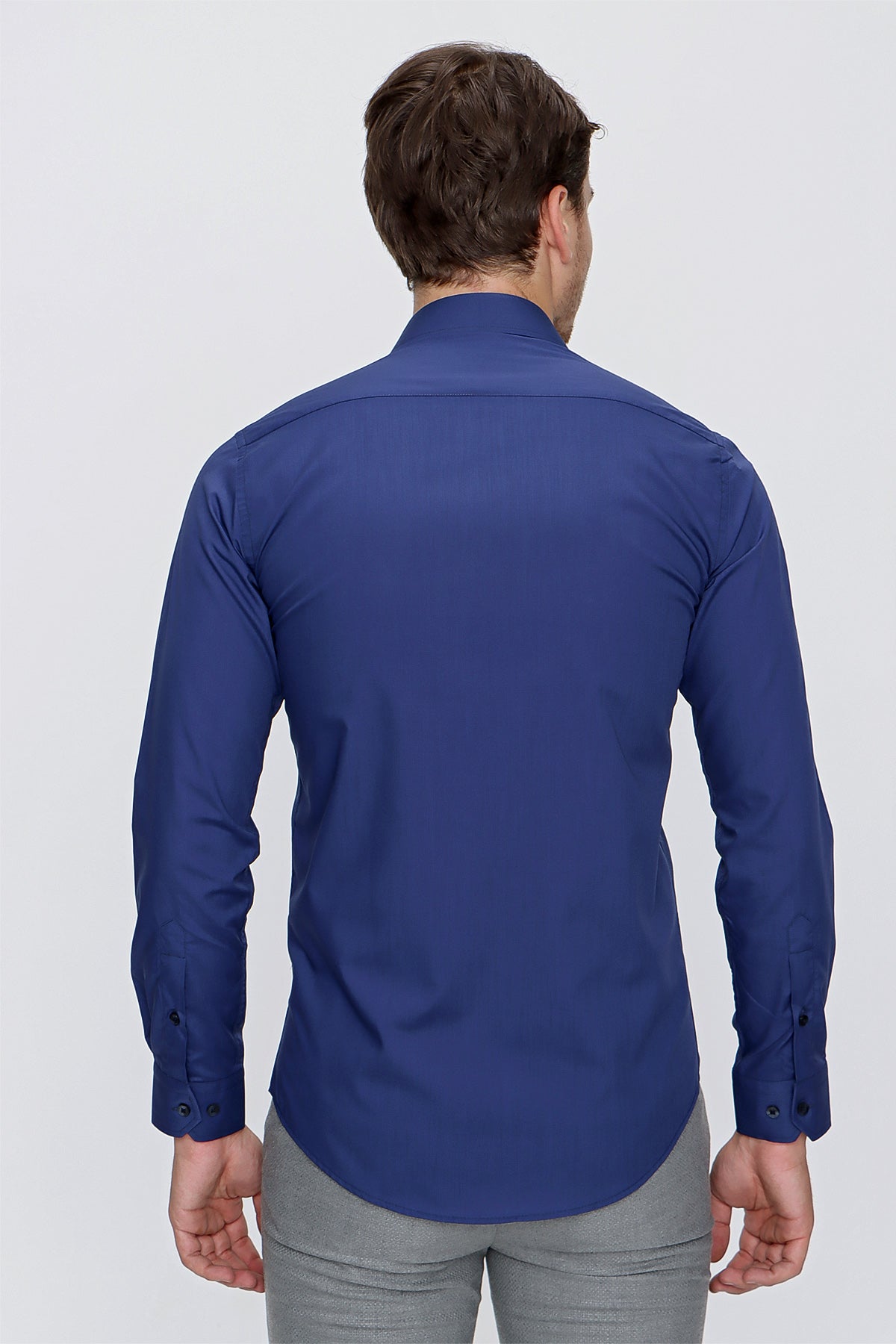 Slim-Fit Basic Shirt - Navy