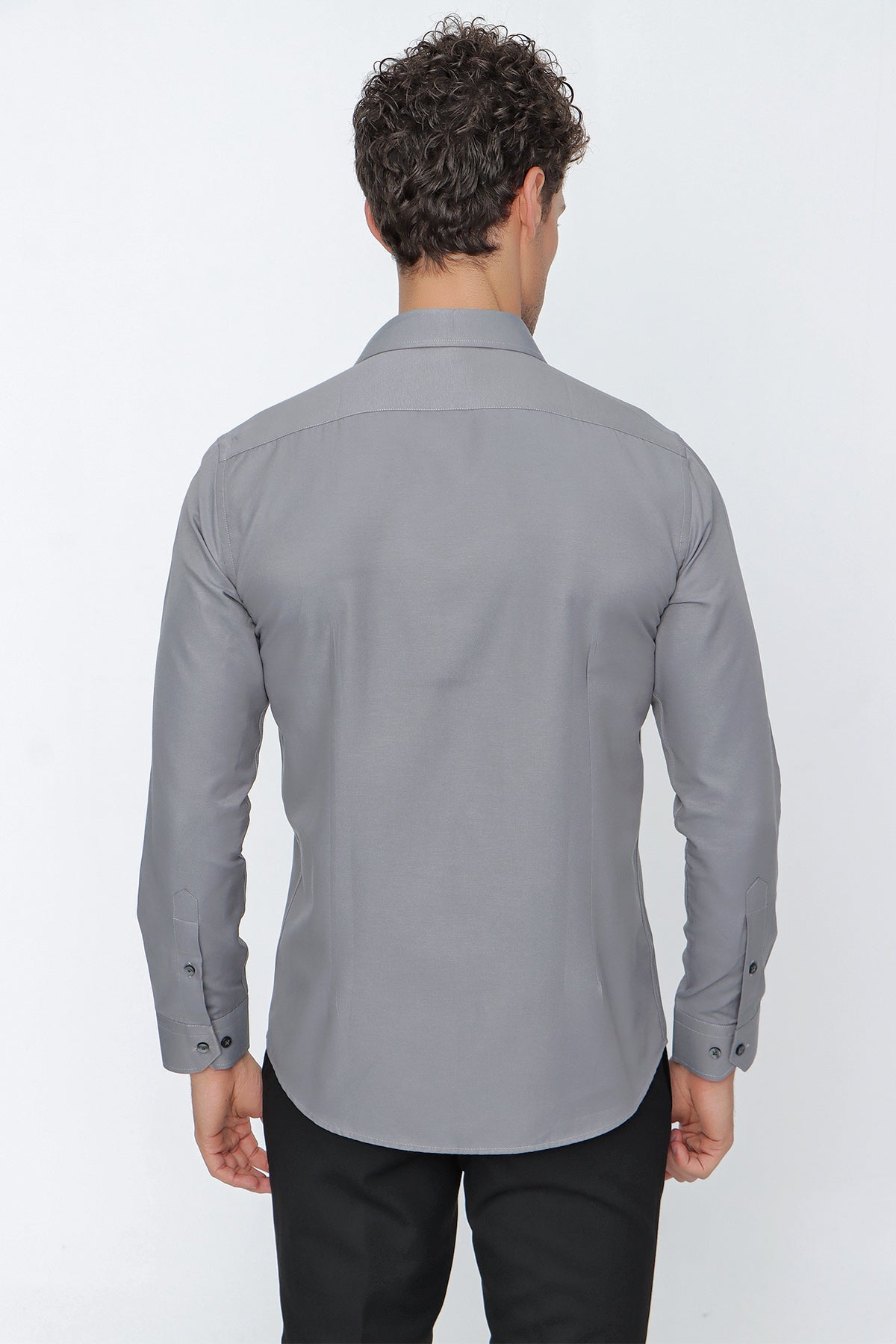 Slim-Fit Basic Shirt - Grey