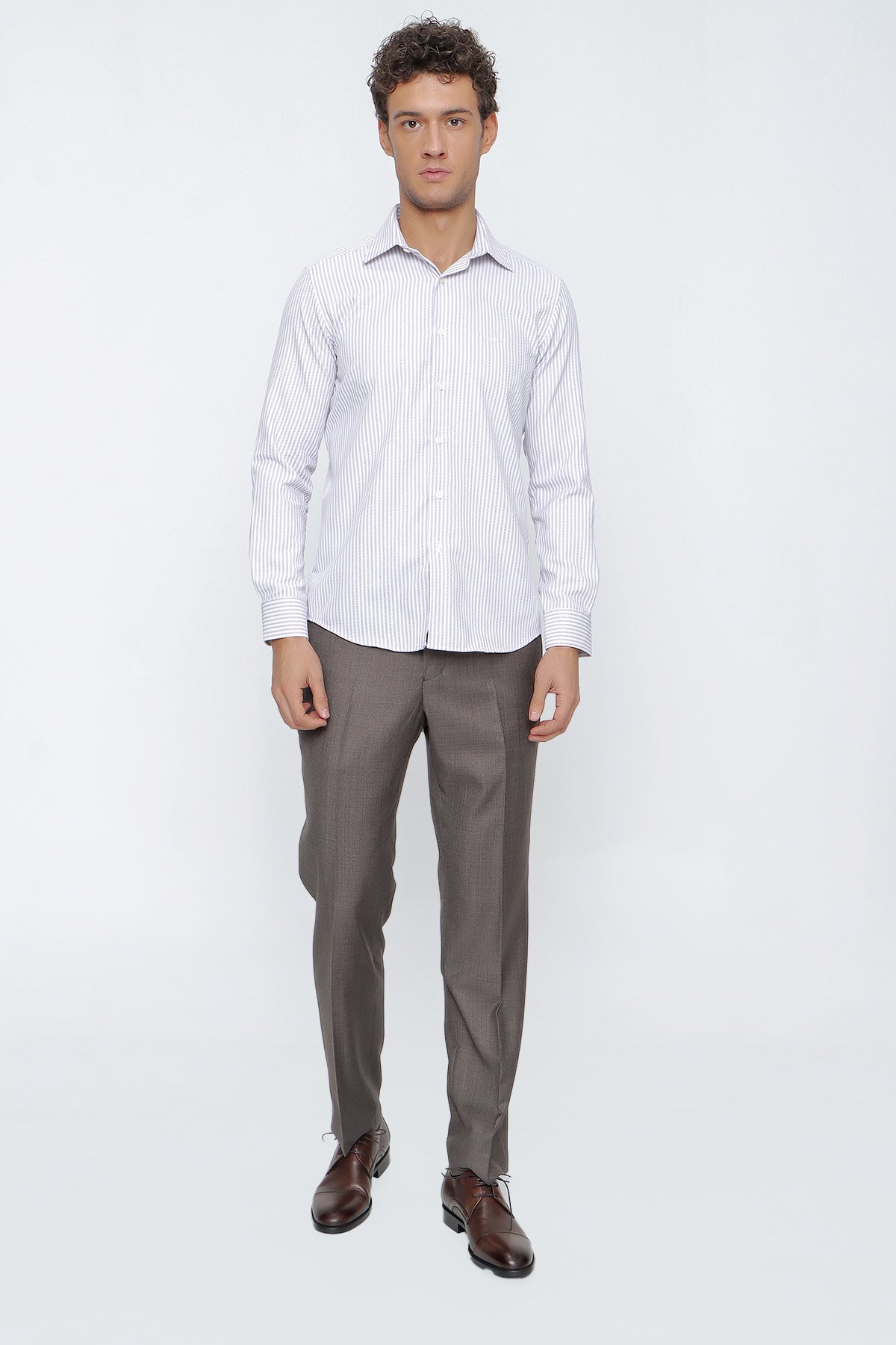 Slim-Fit Striped Shirt - Lavender