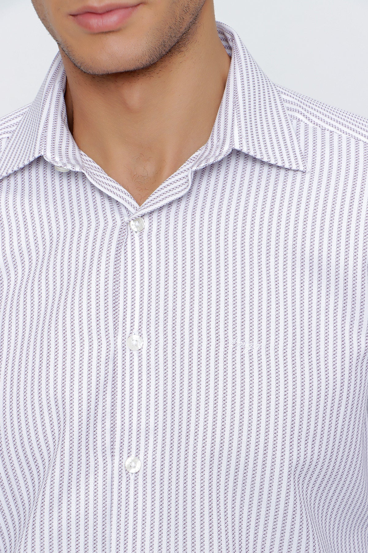 Slim-Fit Striped Shirt - Lavender