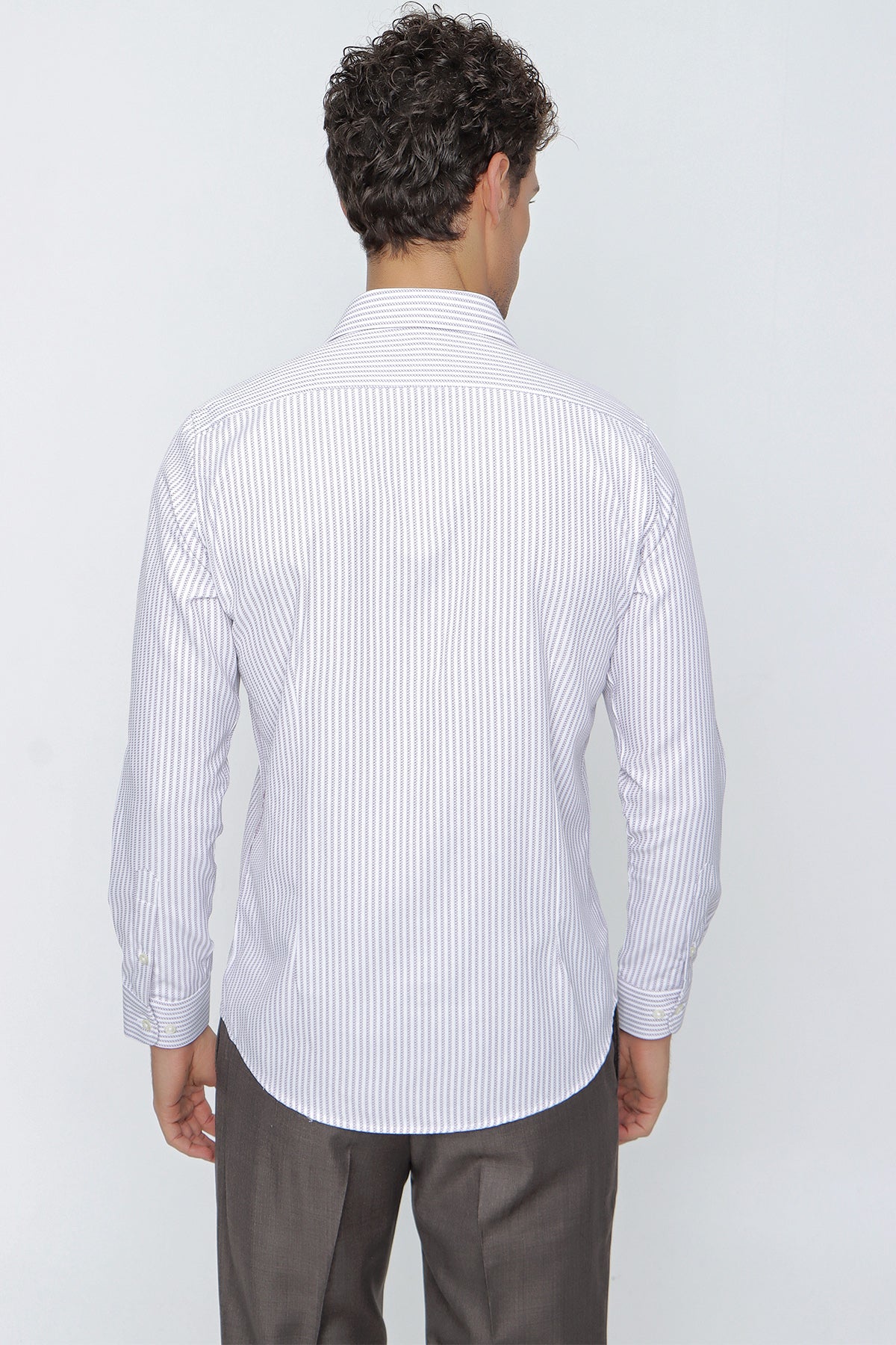 Slim-Fit Striped Shirt - Lavender