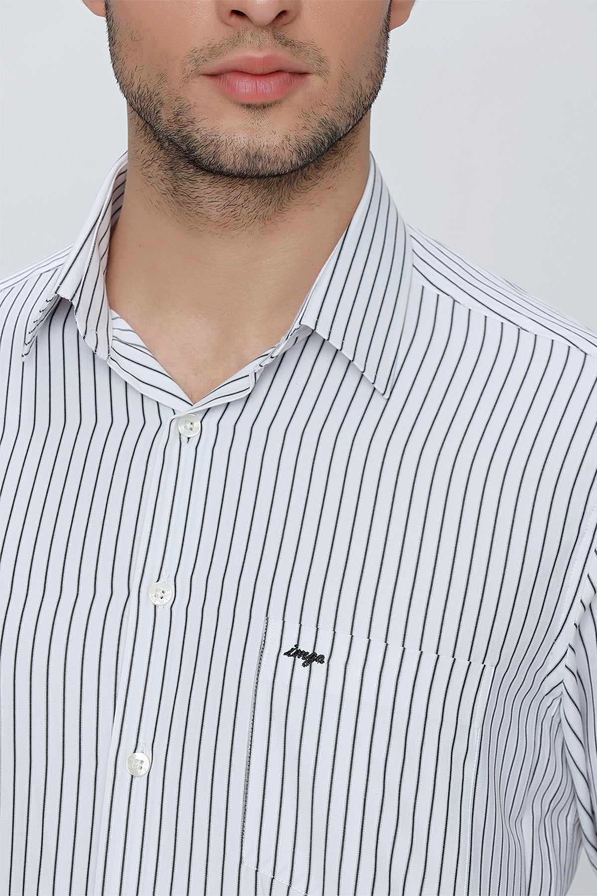 Comfort-Fit Striped Shirt - Black