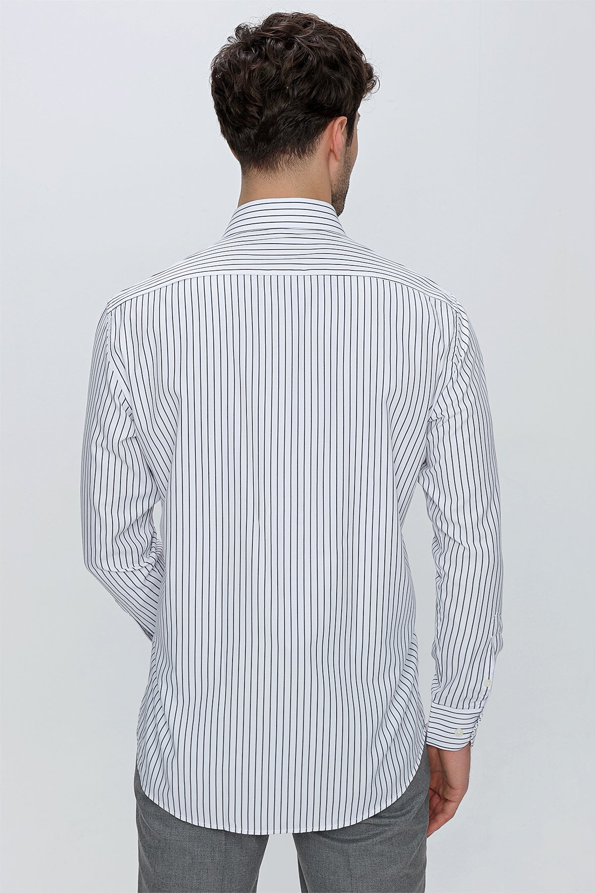 Comfort-Fit Striped Shirt - Black