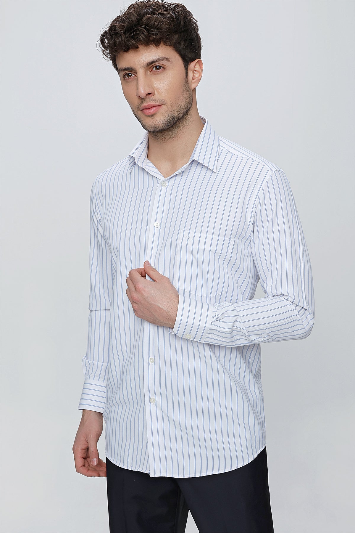 Comfort-Fit Striped Shirt - Blue