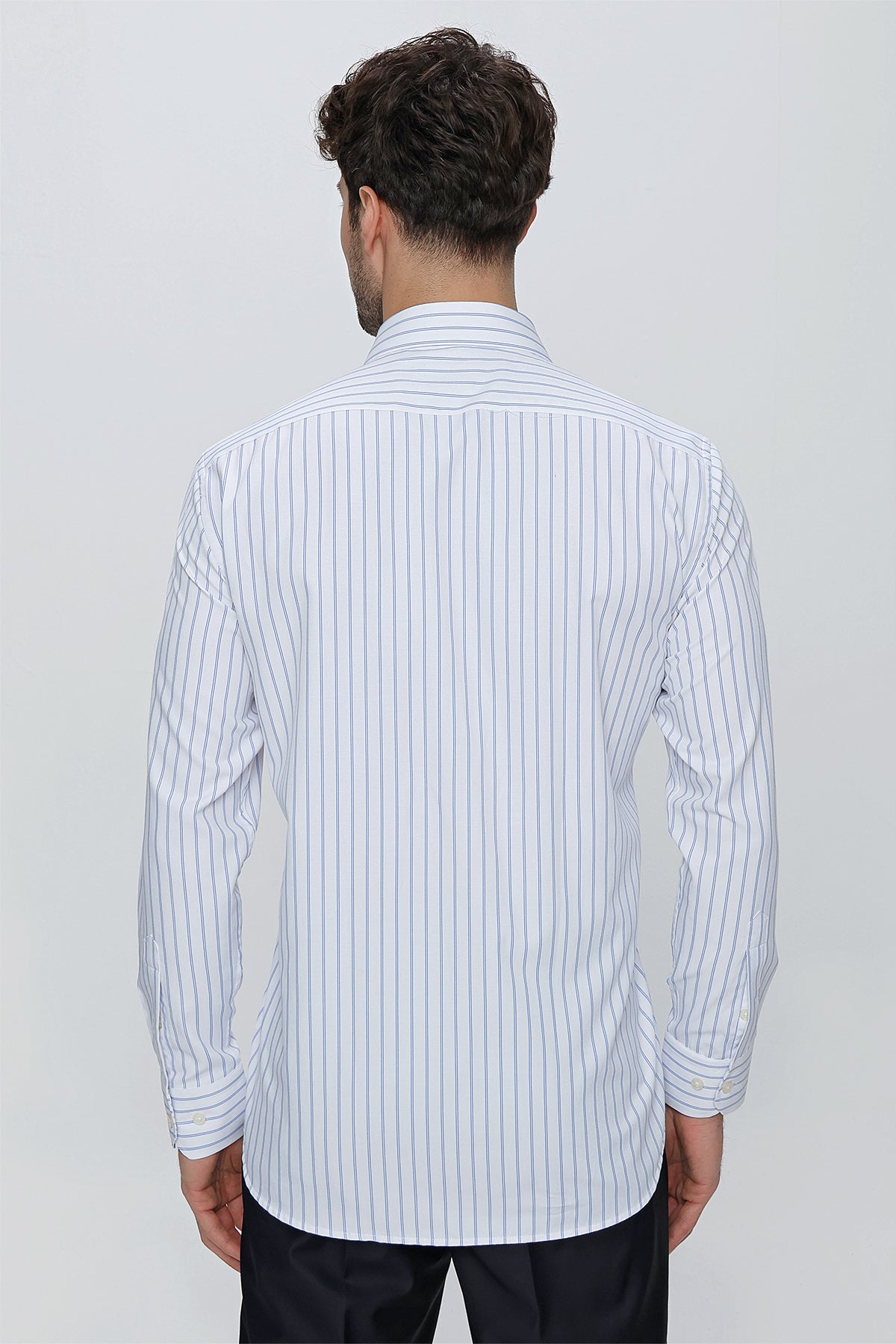 Comfort-Fit Striped Shirt - Blue