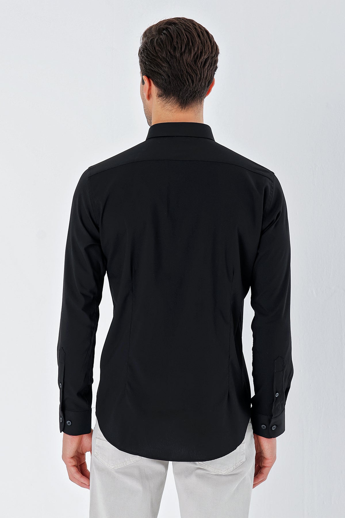 Slim-Fit Oxford Shirt - Black