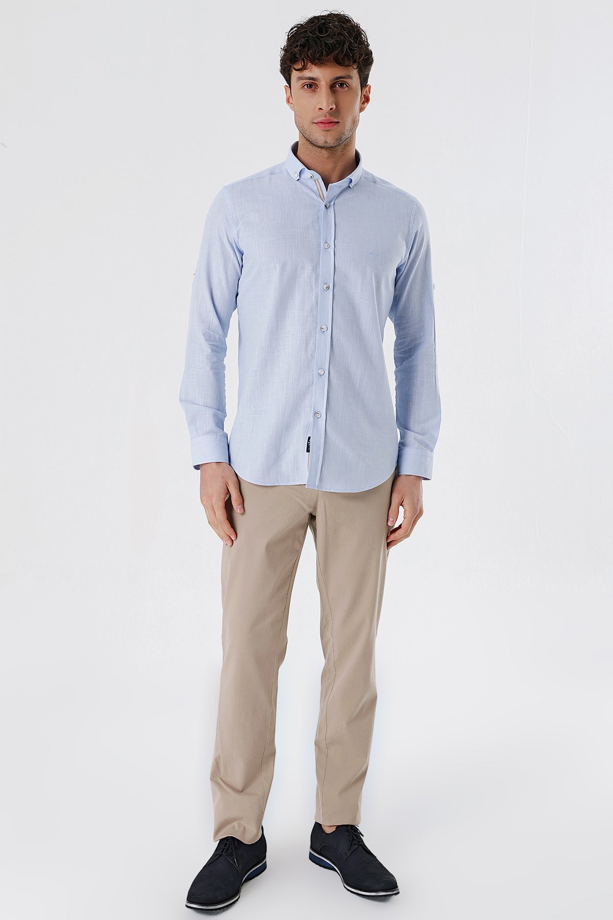 Slim-Fit Oxford Shirt - Light Blue