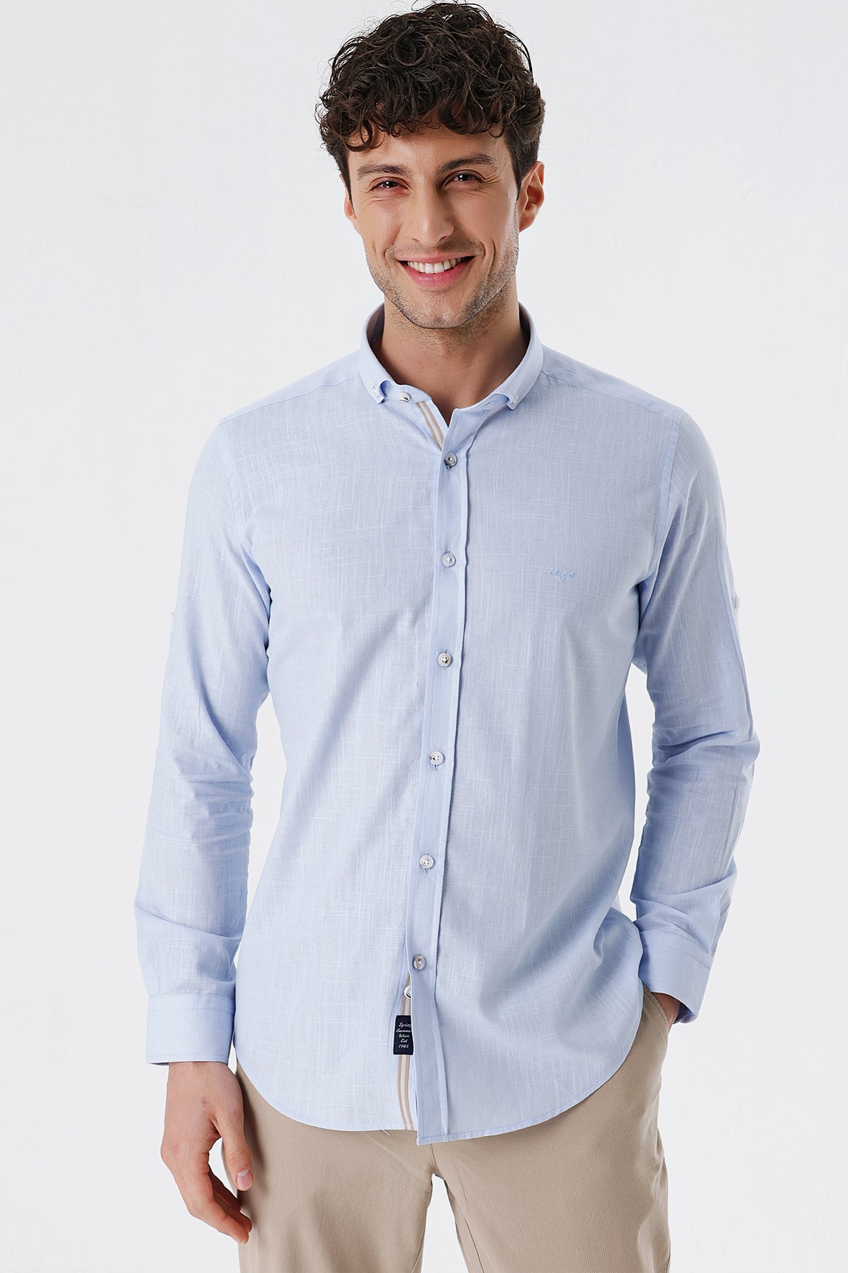 Slim-Fit Oxford Shirt - Light Blue