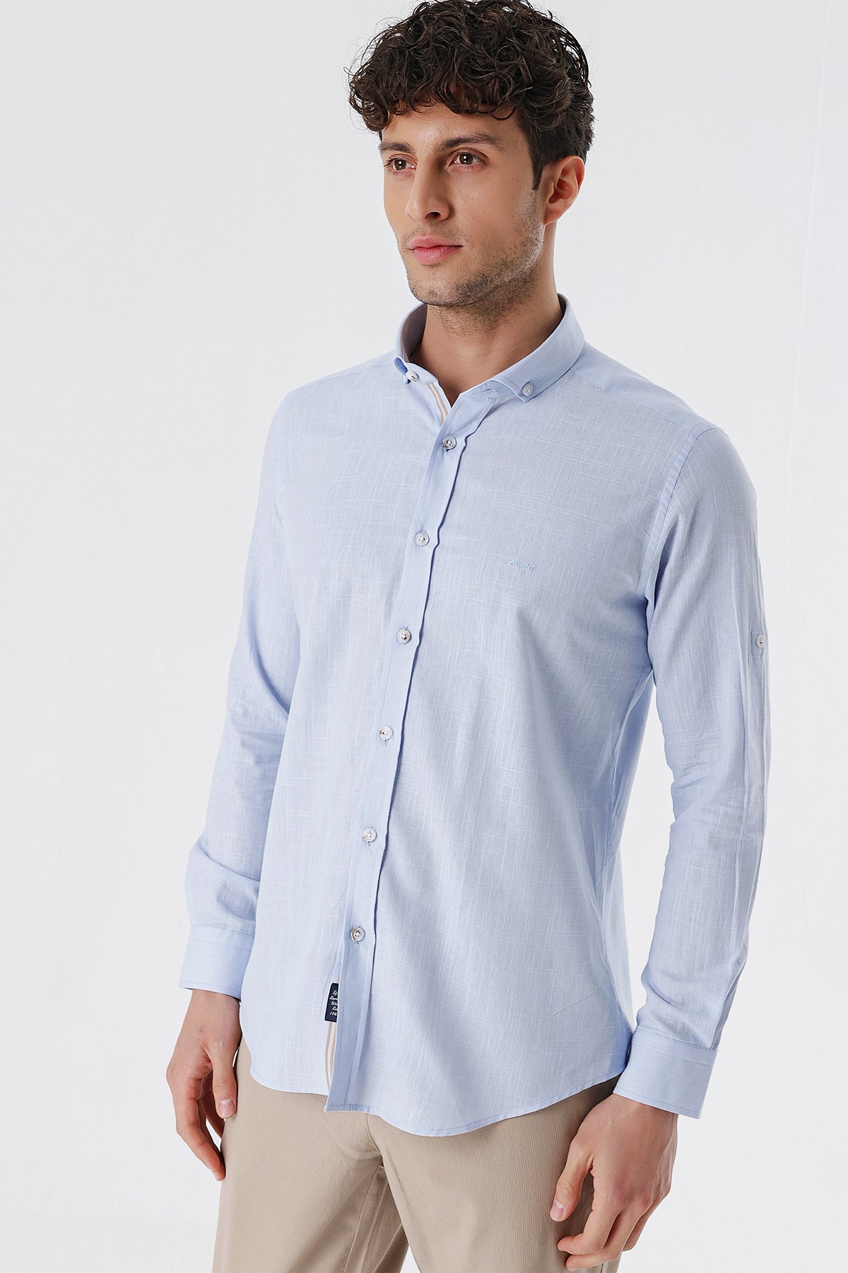 Slim-Fit Oxford Shirt - Light Blue