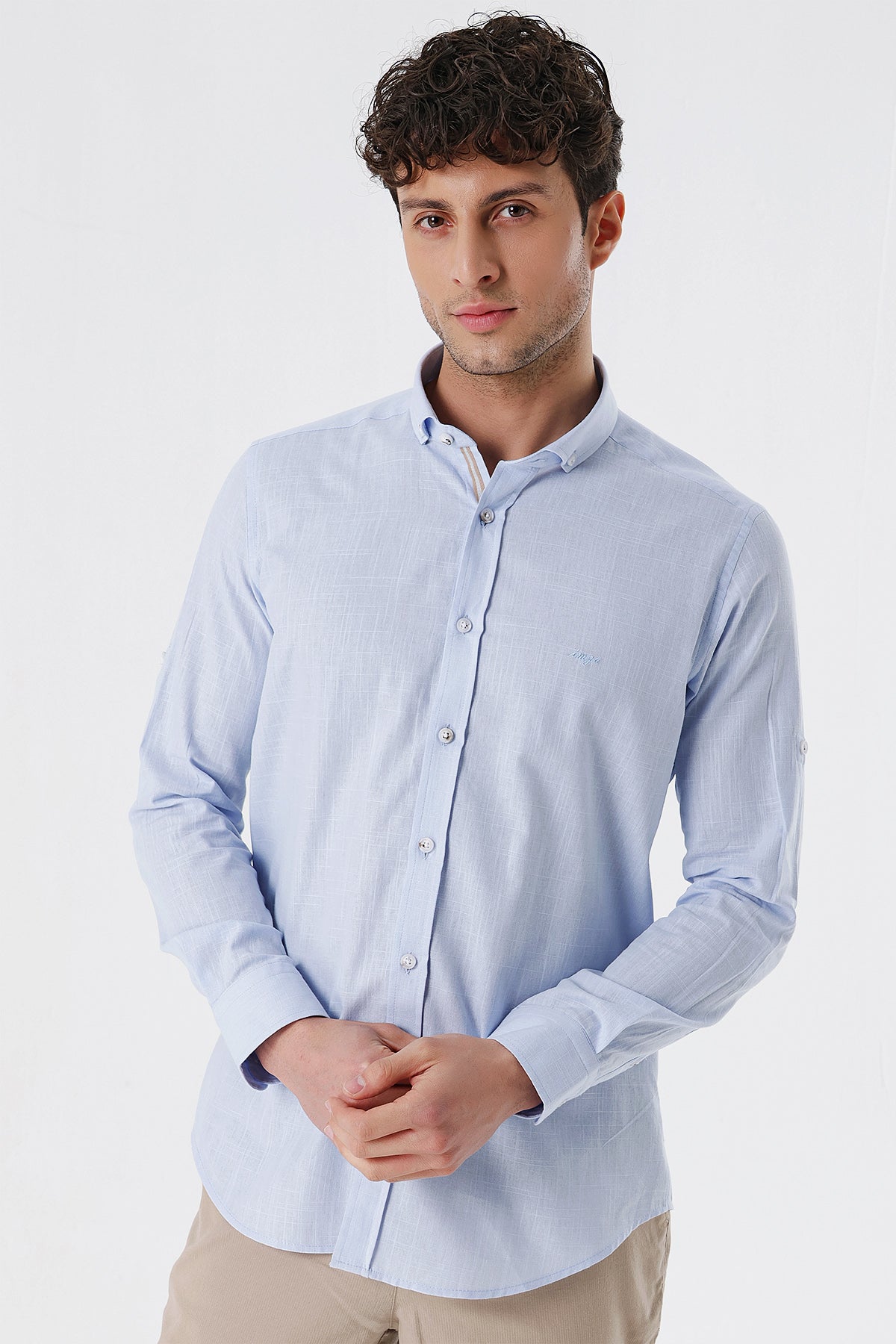 Slim-Fit Oxford Shirt - Light Blue