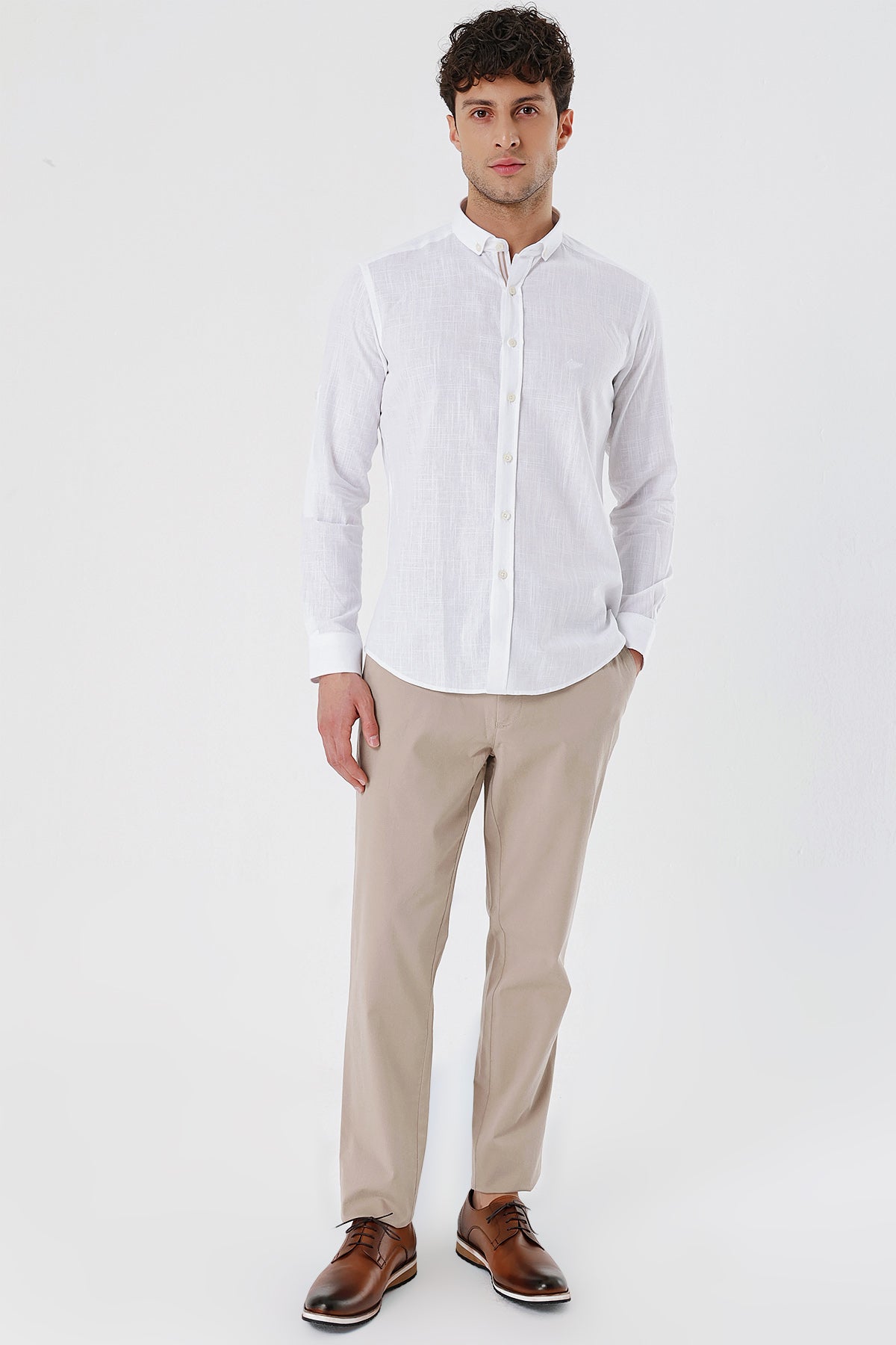 Slim-Fit Oxford Shirt - White